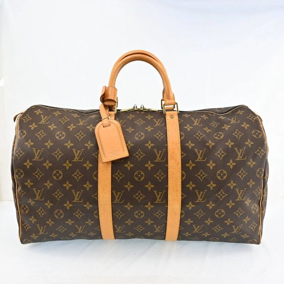 LOUIS VUITTON Keepall 50 Boston Bag Monogram Brown bsj870-102125 - Picture 1 of 16